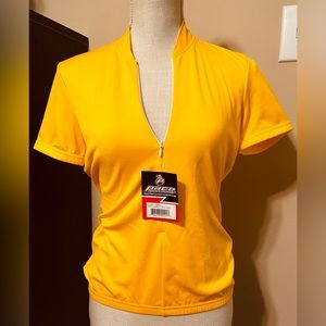 NEW ~ Pace Sportswear ~ Vaporetech Womens ~Small~ Gold Cycling Jersey Org$45~NWT